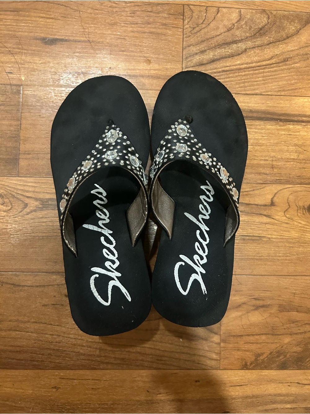 Y2K Skechers Bejeweled Platform Flipflops
